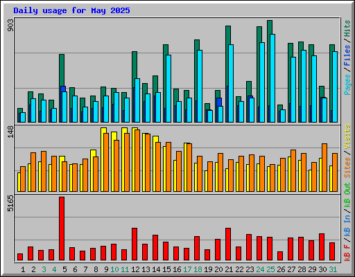 Daily usage for May 2025