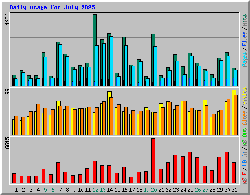 Daily usage for July 2025