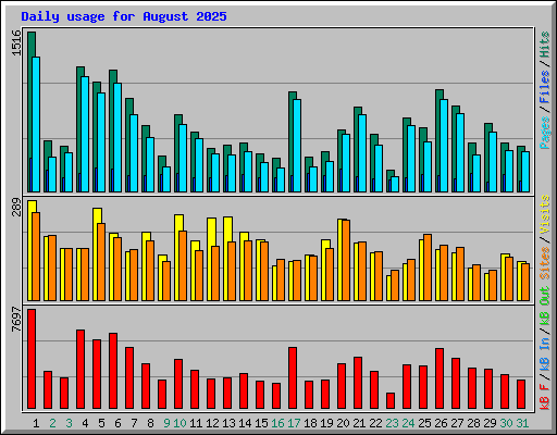 Daily usage for August 2025