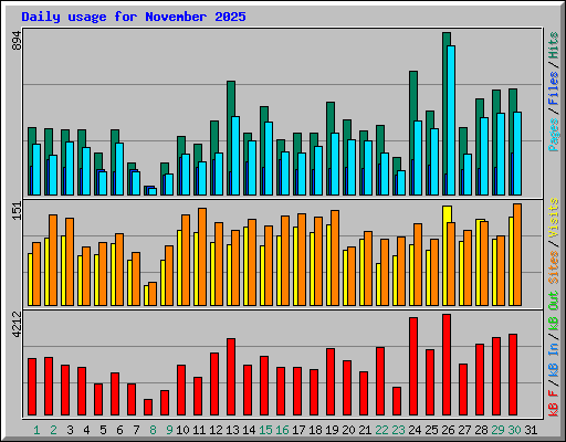 Daily usage for November 2025