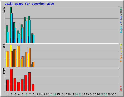 Daily usage for December 2025