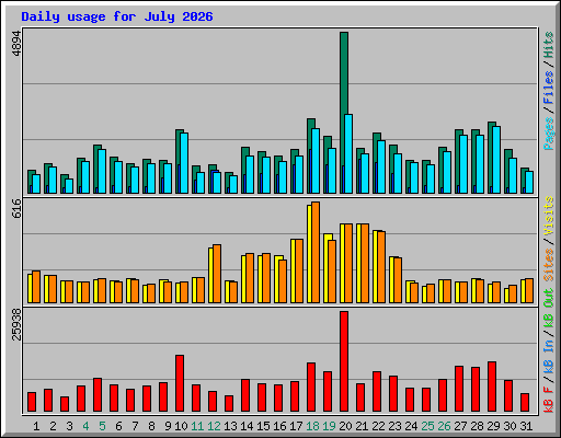 Daily usage for July 2026