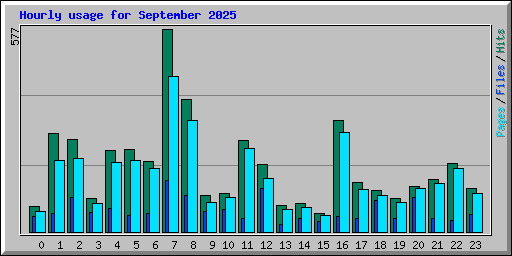 Hourly usage for September 2025