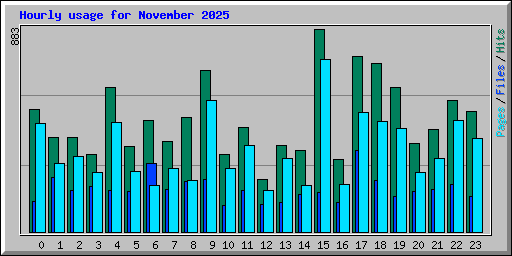 Hourly usage for November 2025