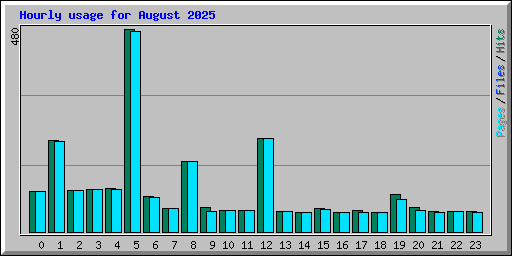 Hourly usage for August 2025