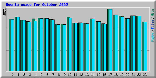 Hourly usage for October 2025