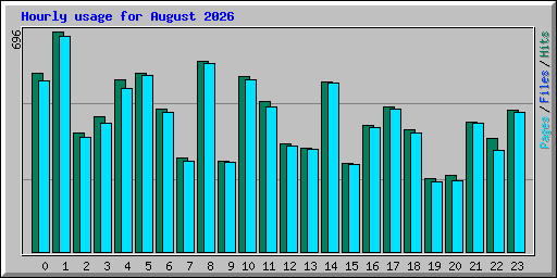 Hourly usage for August 2026